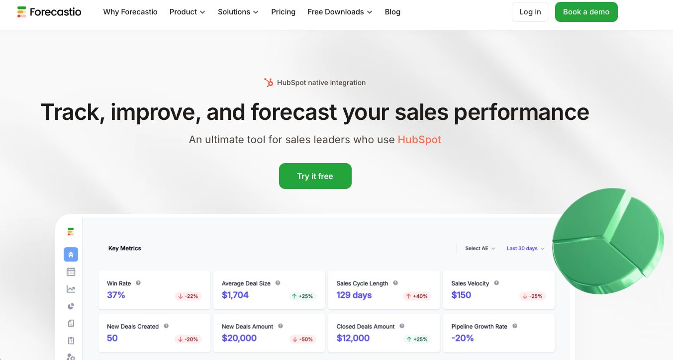Screenshot of Forecastio website landing page